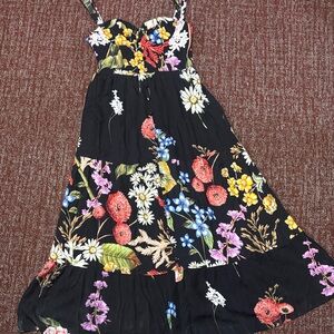 Agua Bendita Black Floral Maxi Dress